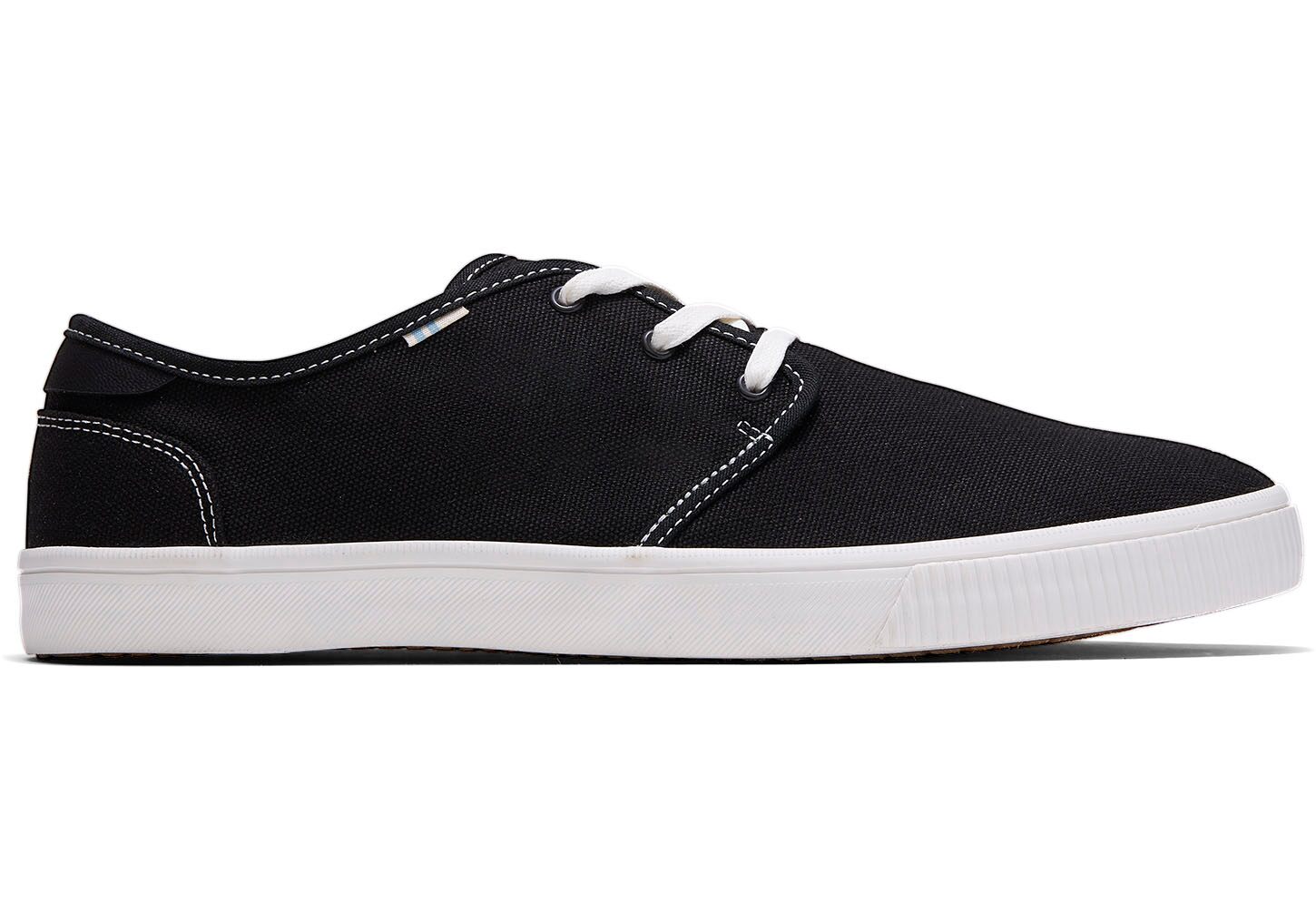 Toms Carlo Canvas Contrast Stitch - Mens Sneakers - Black - NZ - 238916EZC